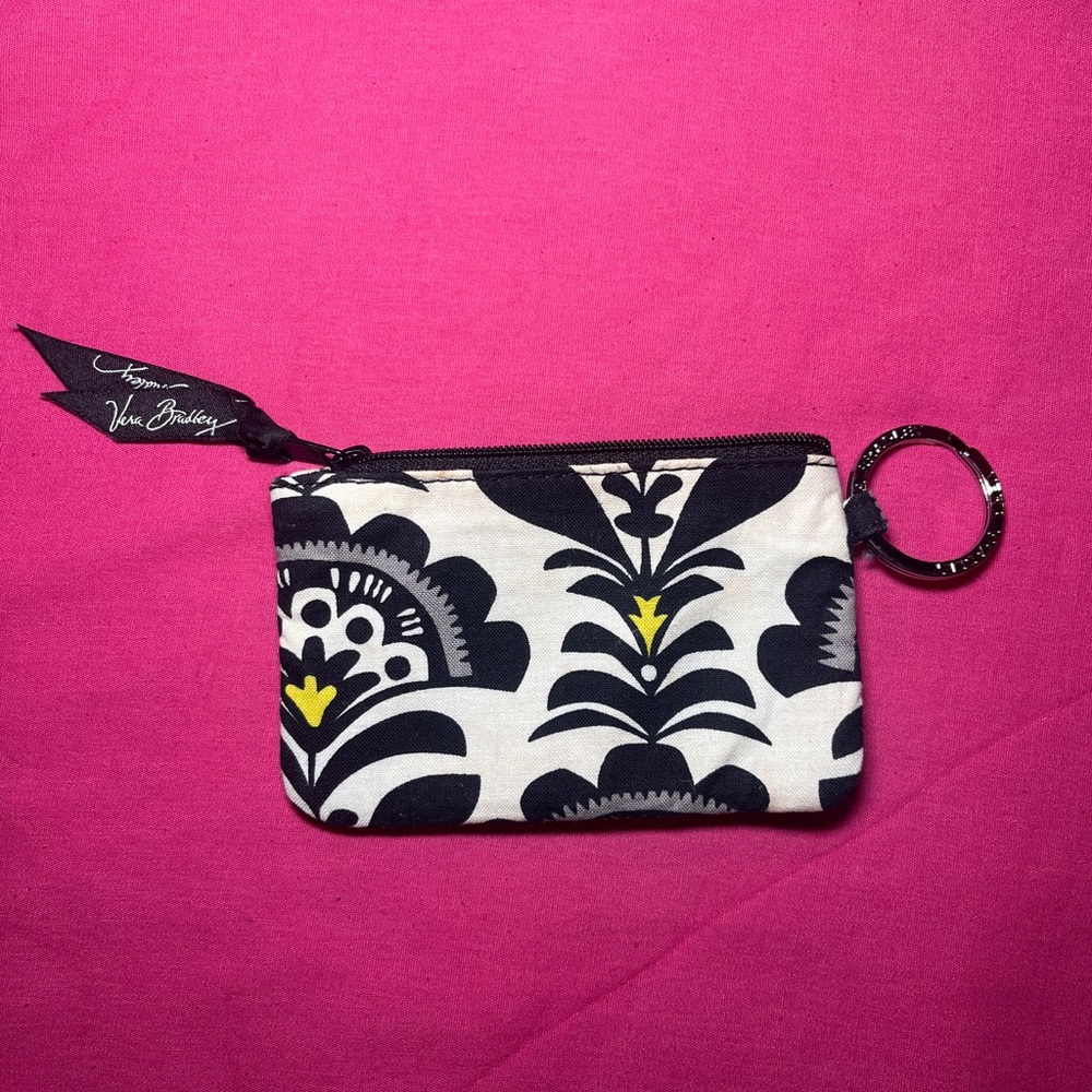 Vera Bradley Zip ID Case Keychain “Fanfare” Summer 2014 Preowned